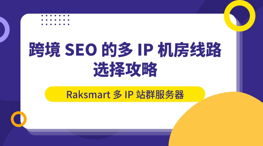 Raksmart 多 IP 站群服务器：跨境 SEO 的多 IP 机房线路选择攻略